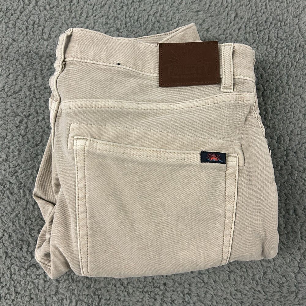 Faherty Pants Mens 30x27 Stone Stretch Terry 5 Pocket Straight Leg Casual